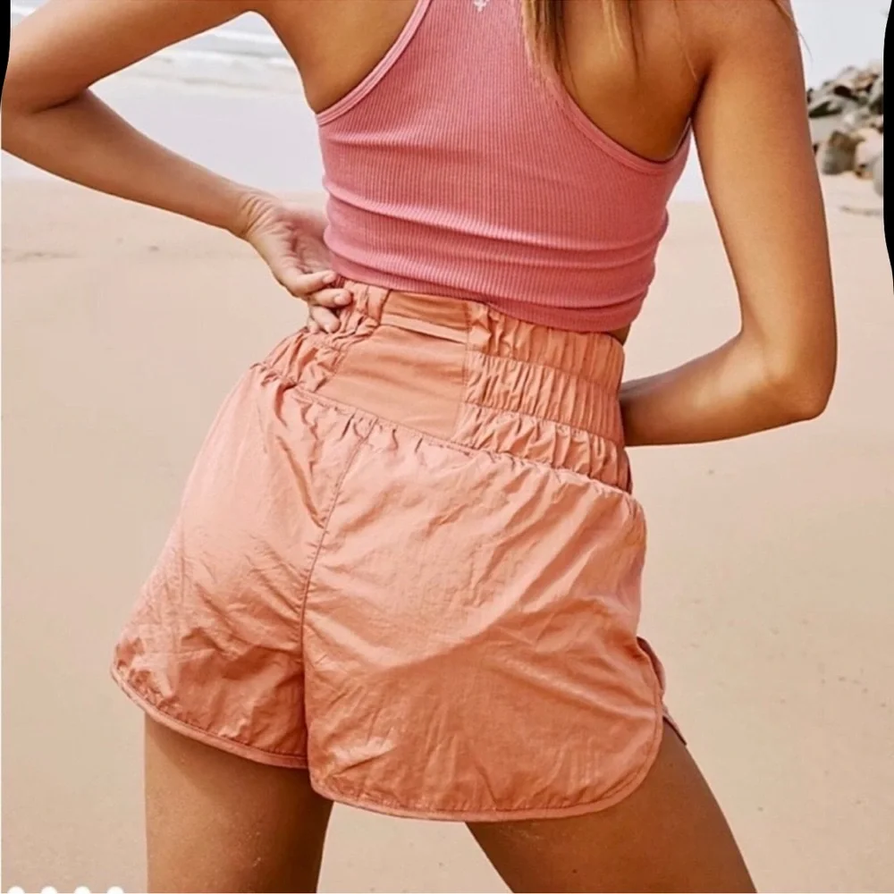 Free People Movement The Way Home Shorts Apricot High Rise Womens Size XL - Picture 2 of 12